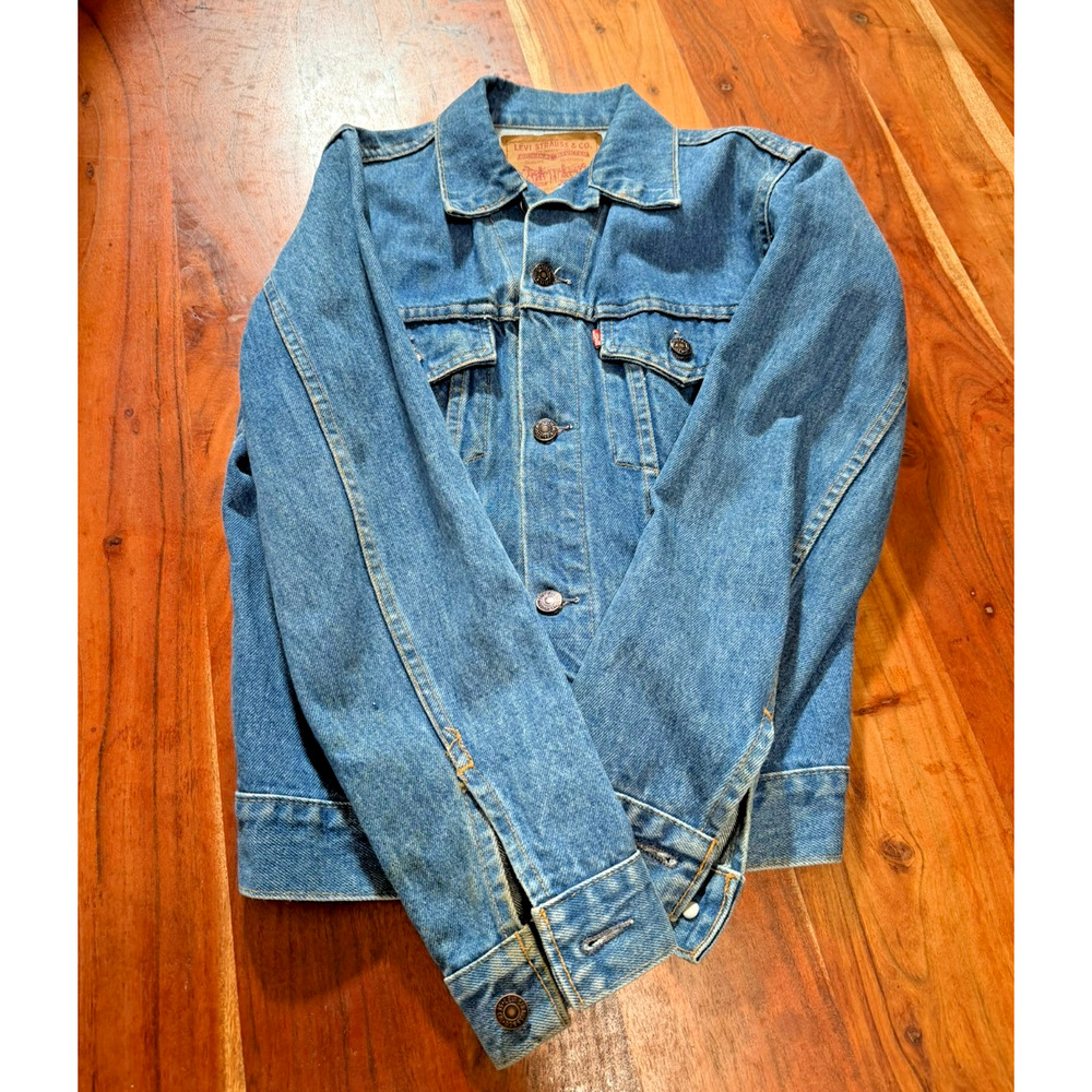Vintage Levi’s 75405-0211 Denim Trucker Jacket Women’s Large Blue Jean USA